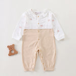 Khaki Floral Classic Romper for Baby Girl Image