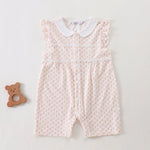 Khaki Printed Classic Romper for Baby Girl Image
