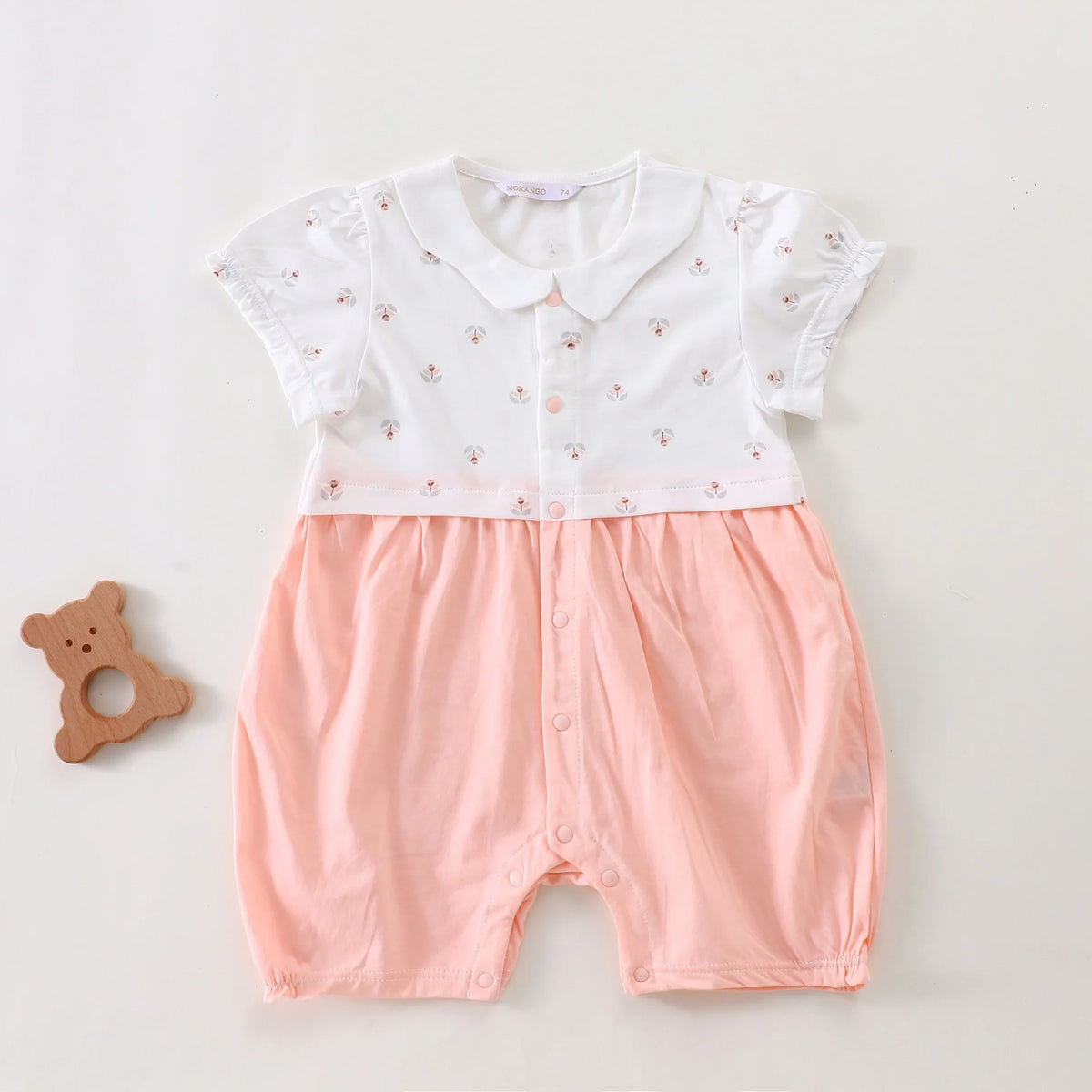 Pink Floral Classic Romper for Baby Girl Image