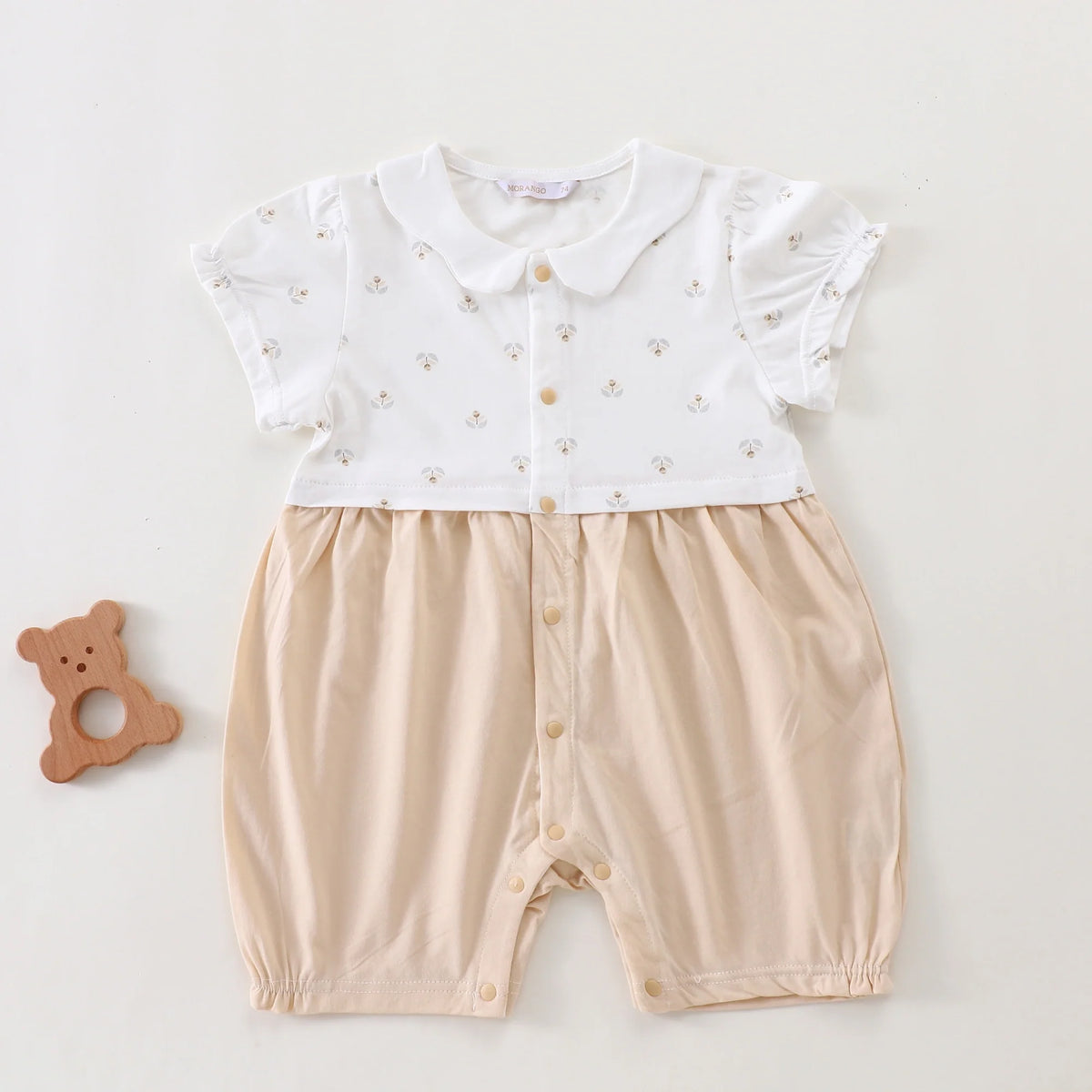 Yellow Floral Classic Romper for Baby Girl Image