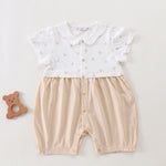 Yellow Floral Classic Romper for Baby Girl Image