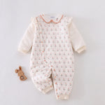 Pink Floral Pajamas Romper for Baby girl Image
