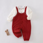 Maroon Floral Pajamas Romper for Baby girl Image