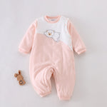 Light Pink Embroidery Pajamas Romper for Baby girl Image