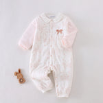 Pink Floral Pajamas Romper for Baby girl Image