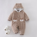 Dark Beige Embroidery Pajamas Romper for Baby boy Image