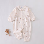 Coffee Printed Pajamas Romper for Baby boy Image