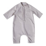 Grey White Embroidery Romper For Baby Boy Image