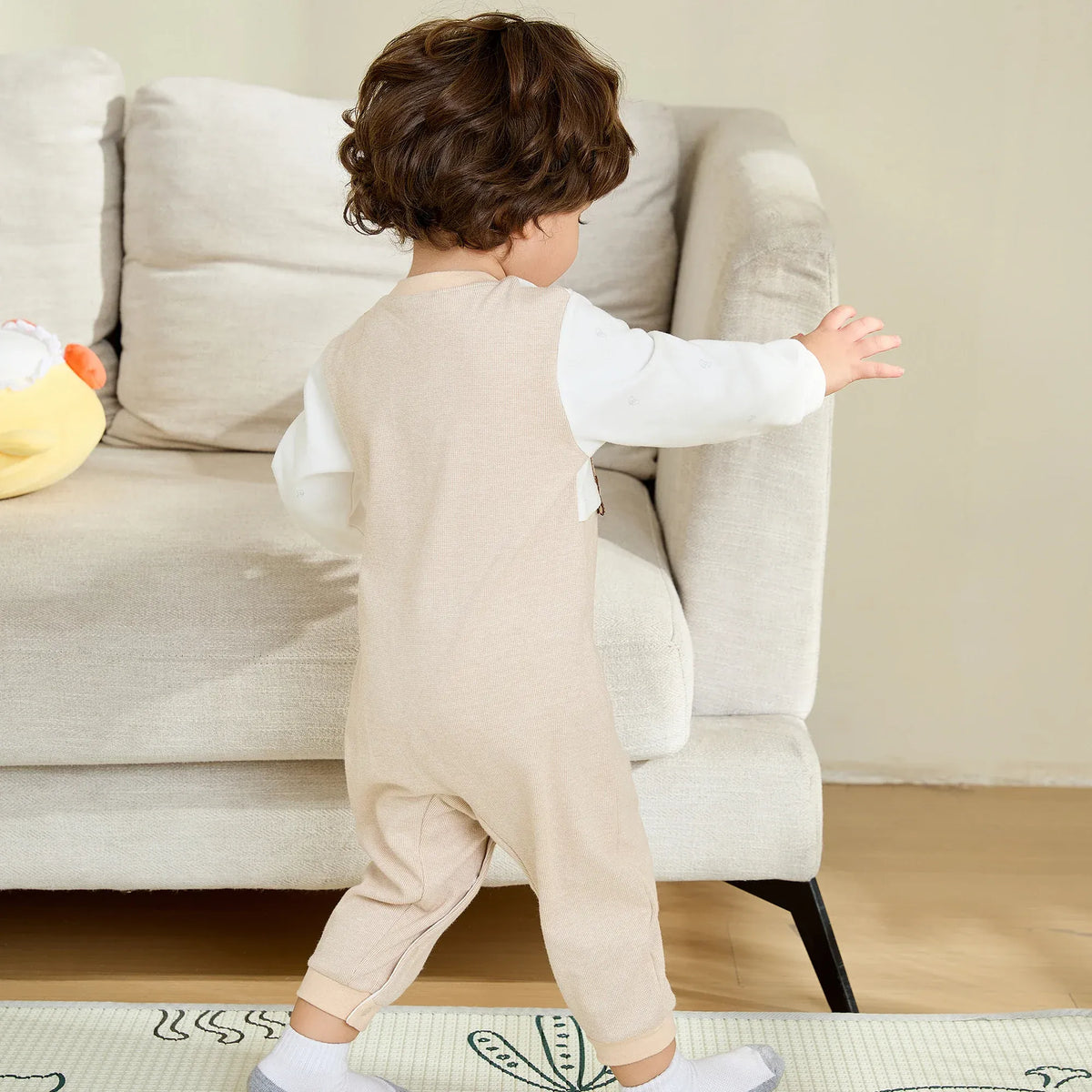 Color-Blocked Basic Romper For Baby boy Image