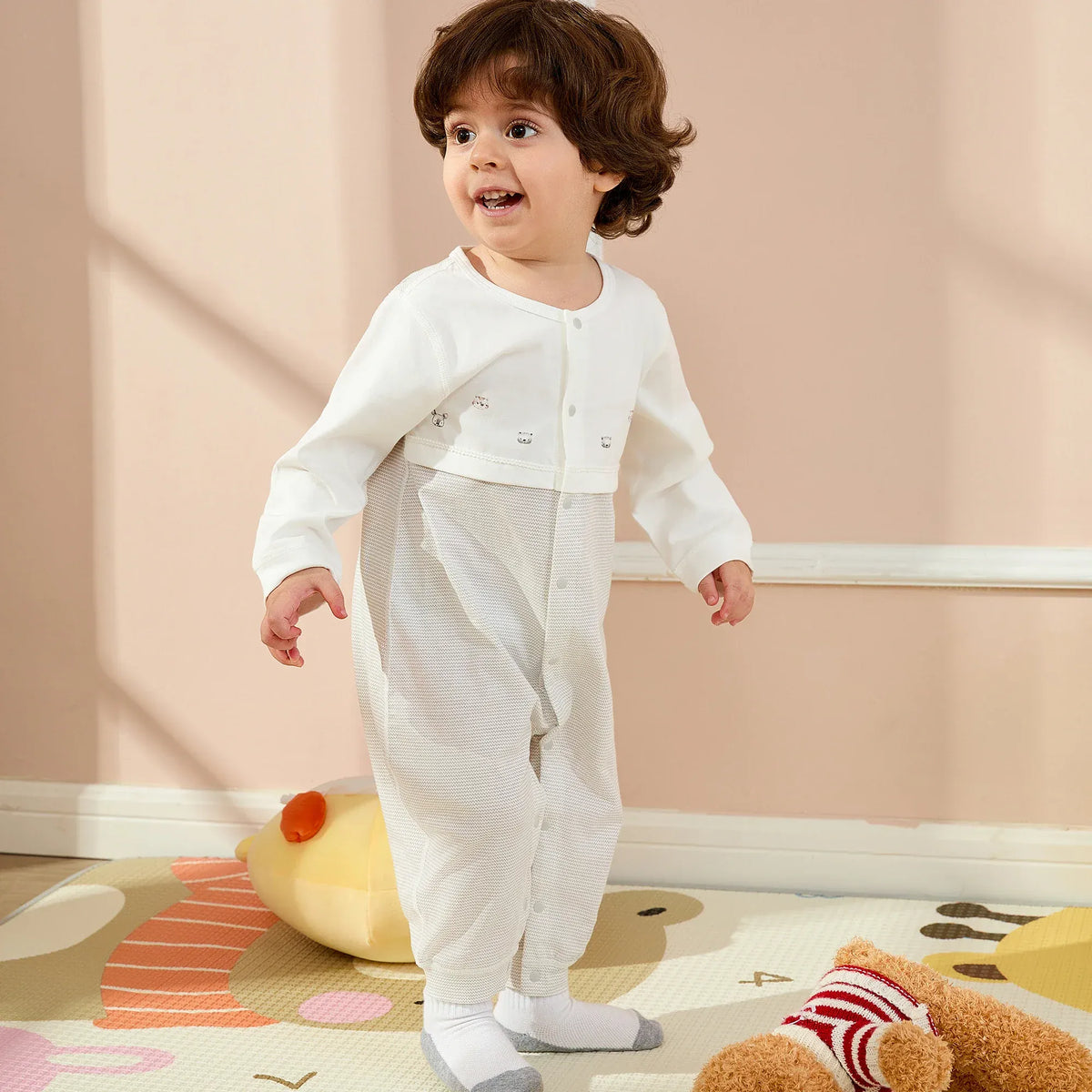 Printed Basic Romper For Baby boy Image