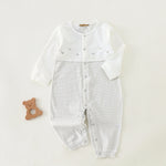 Grey Printed Basic Romper For Baby boy Image