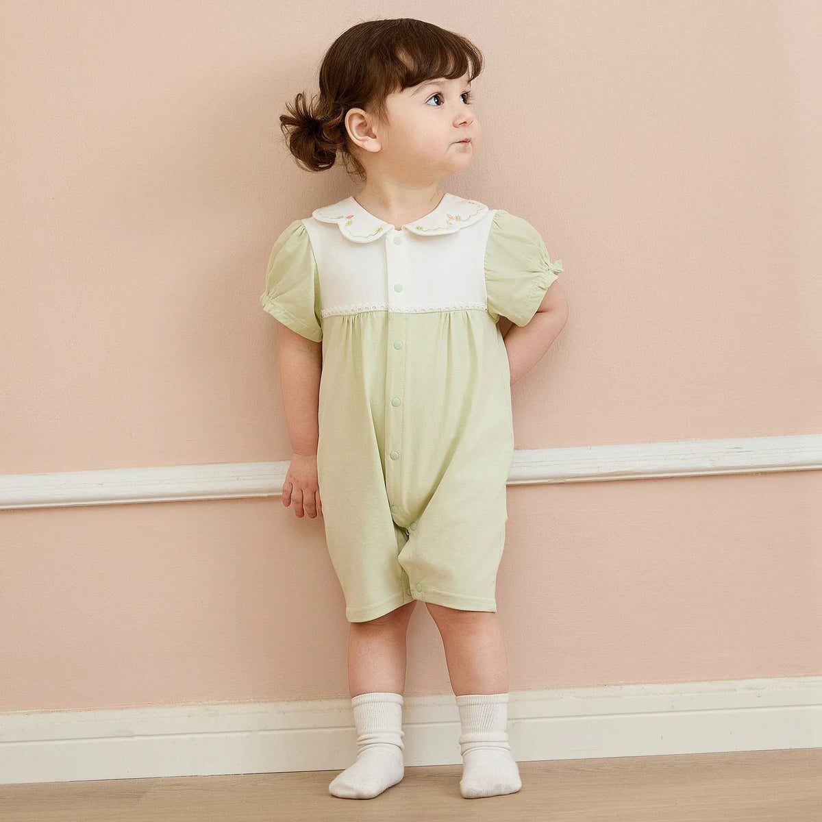 Floral Basic Romper For Baby girl Image