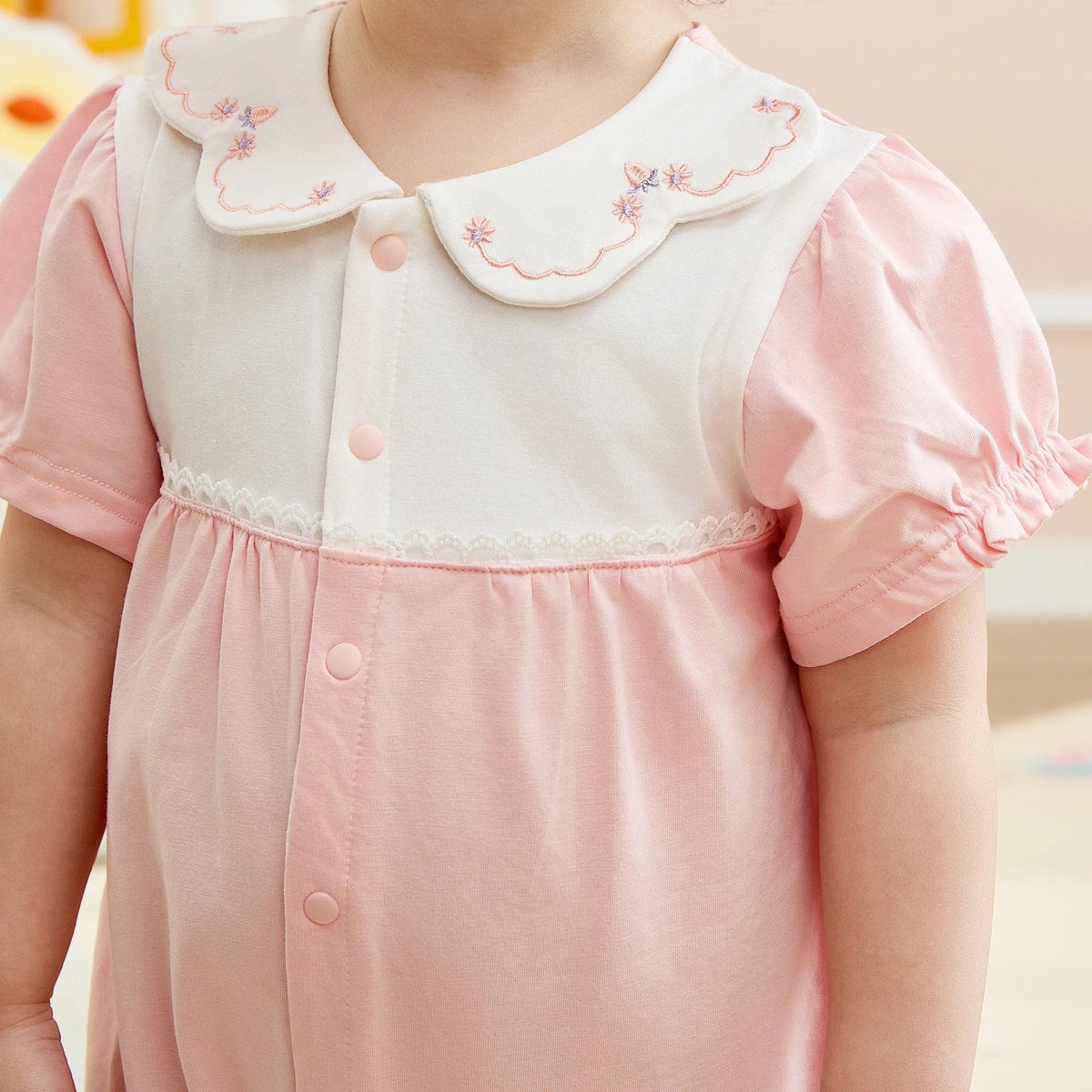 Floral Basic Romper For Baby girl Image