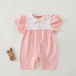 Pink Floral Basic Romper For Baby girl Image