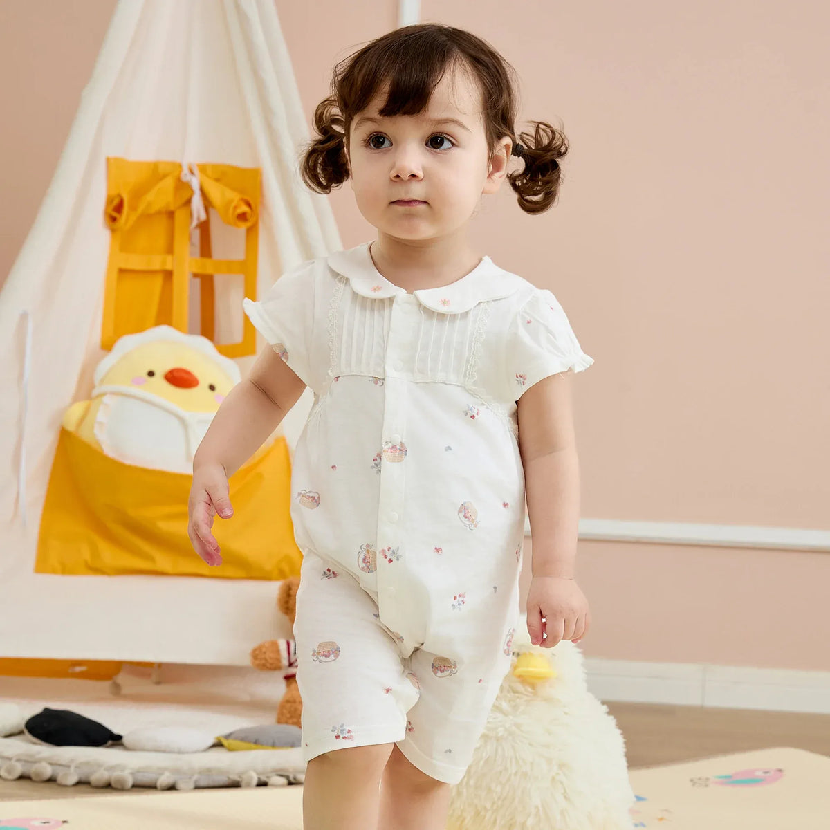 Floral Basic Romper For Baby girl Image