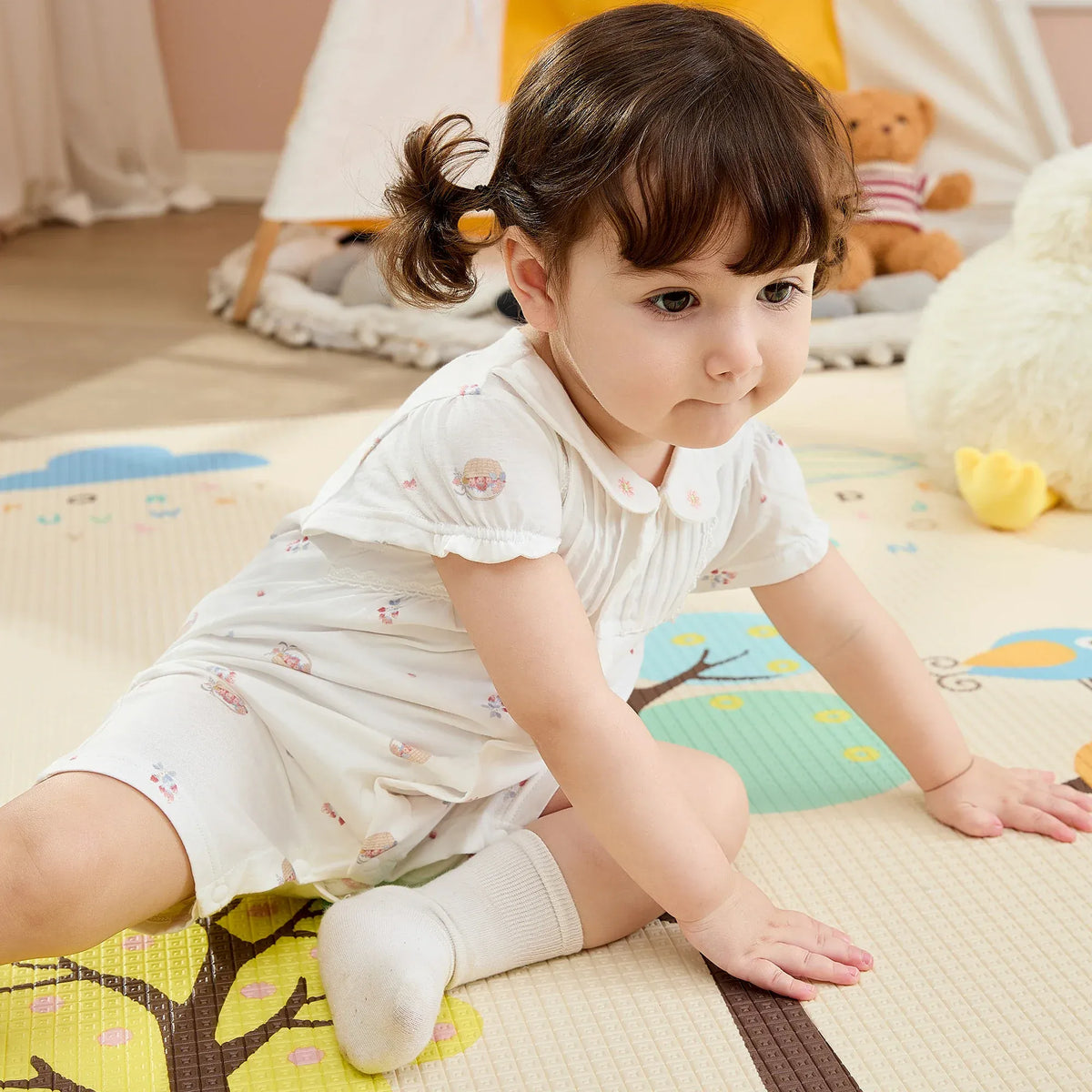 Floral Basic Romper For Baby girl Image