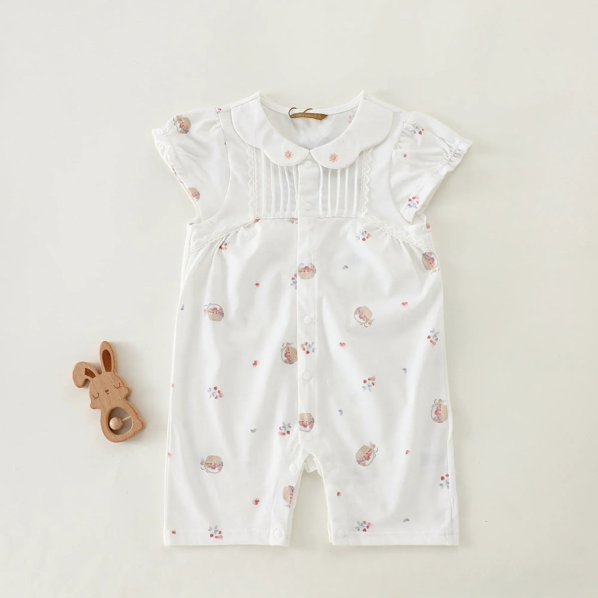 Pink Floral Basic Romper For Baby girl Image