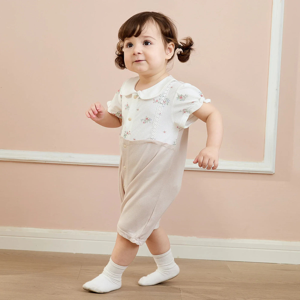 Floral Basic Romper For Baby girl Image