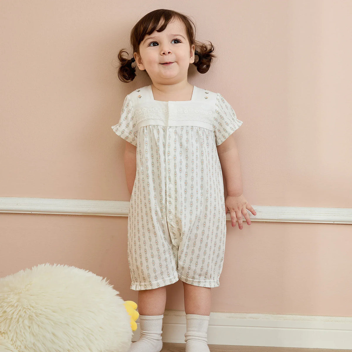 Floral Basic Romper For Baby girl Image