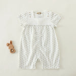 Khaki Floral Basic Romper For Baby girl Image