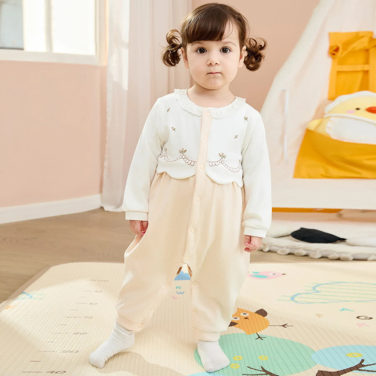 Floral Basic Romper For Baby girl Image