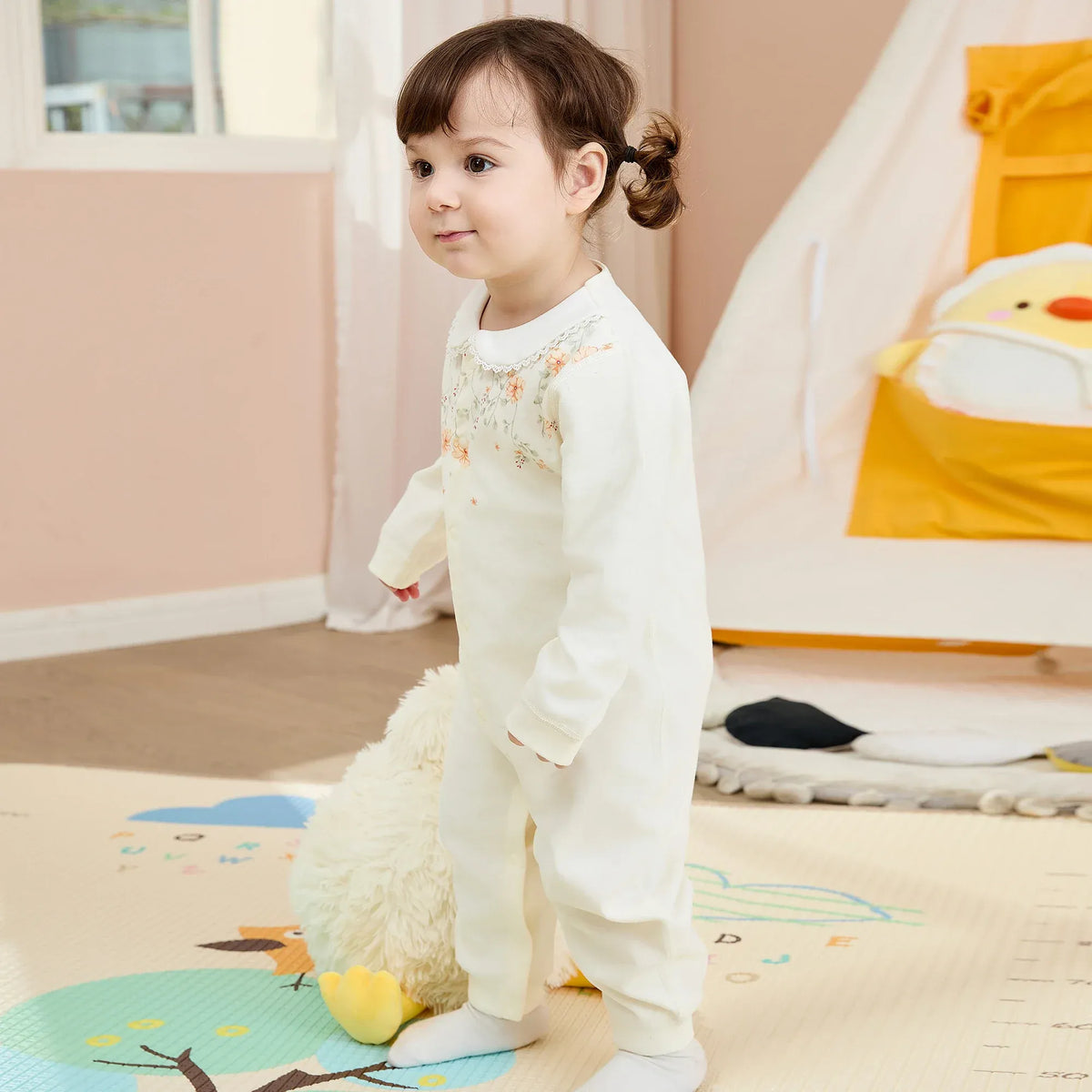 Floral Basic Romper For Baby girl Image