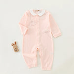 Pink Floral Basic Romper For Baby girl Image