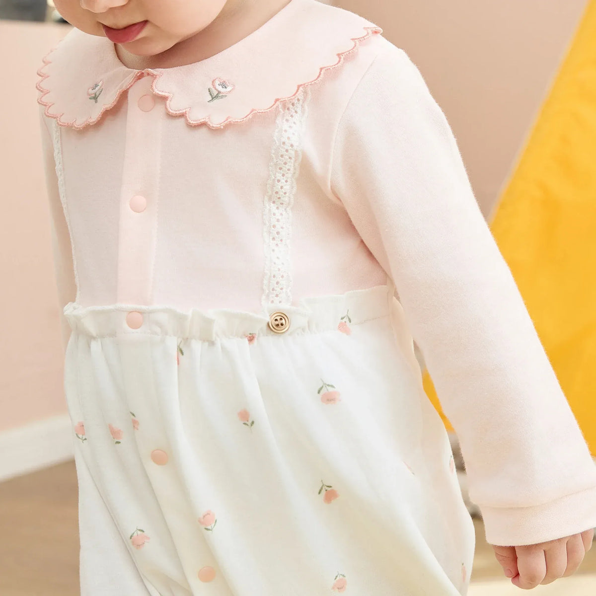 Floral Basic Romper For Baby girl Image