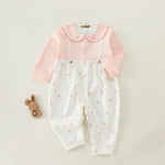 Pink Floral Basic Romper For Baby girl Image