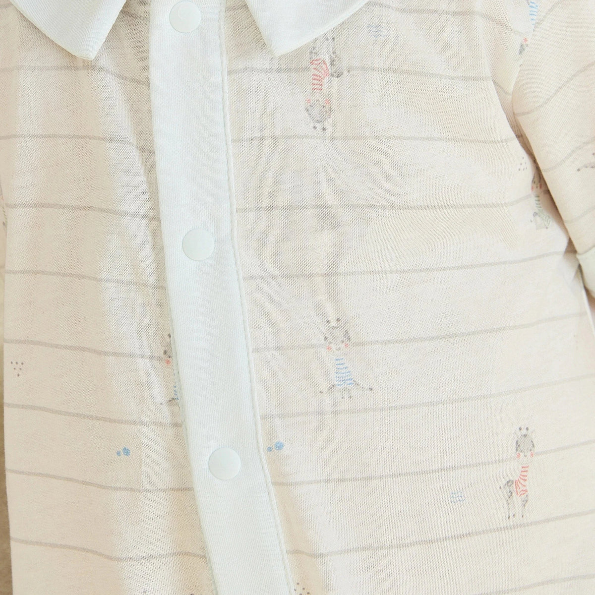 Striped Pajama Romper For Baby boy Image