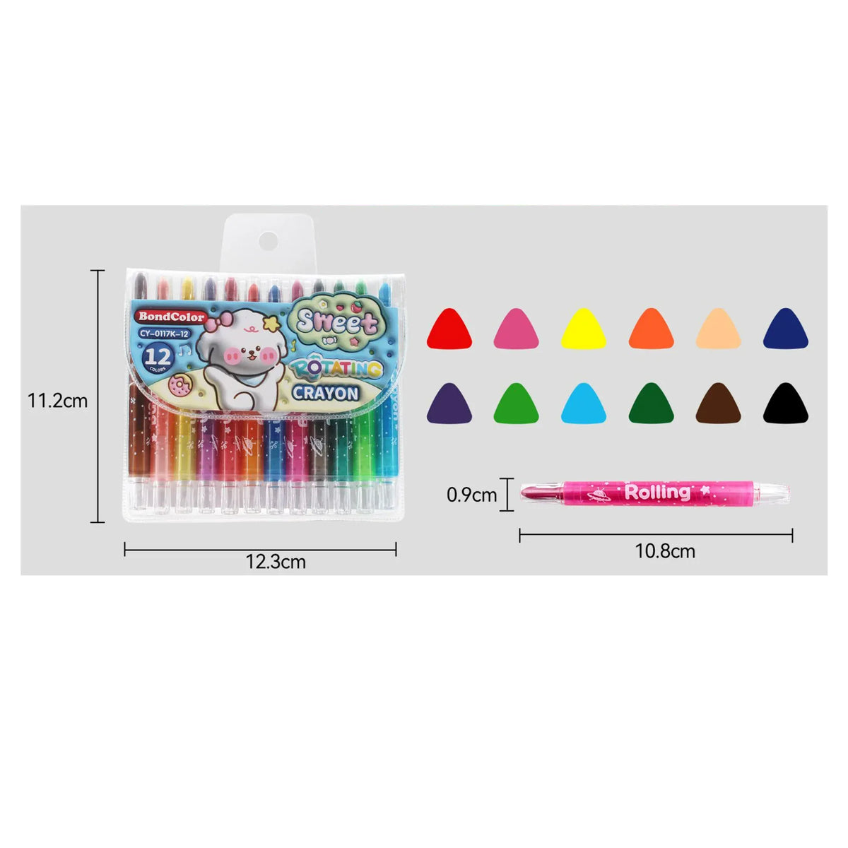 Rotating Short Crayon (12 Colors) Image