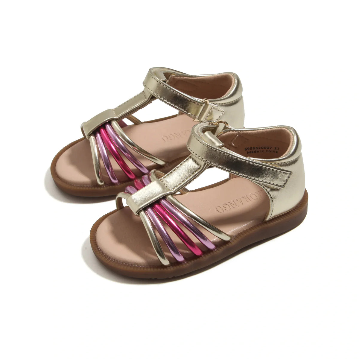 Gold Casual Sandals For Girls Image