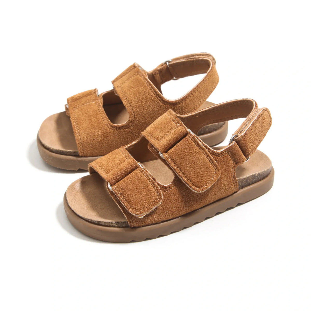 Camel Suede Casual Sandals For Boys Image