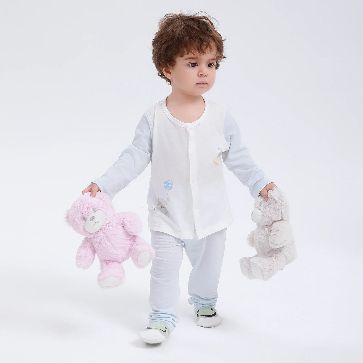 Light Blue Printed Pajamas Set-2Pc for Baby Image