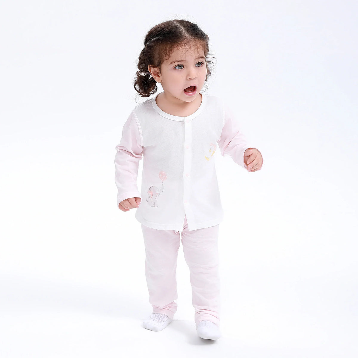 Pink Printed Pajamas Set-2Pc for Baby Image