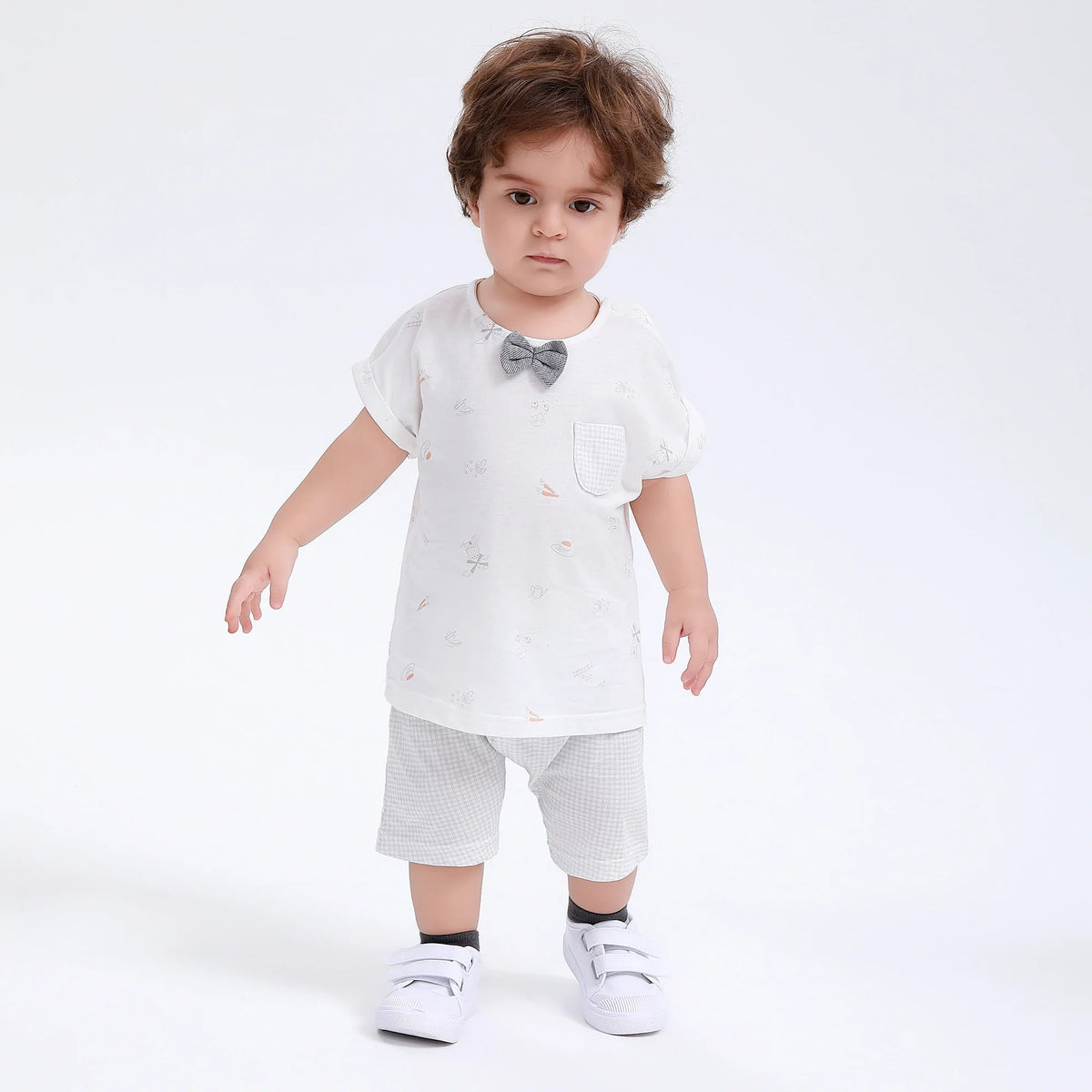 Gray Printed Street Look Set-2Pc for Baby Boy Image