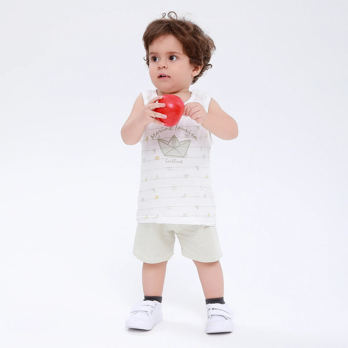 Green Printed Street Look Set-2Pc for Baby Boy Image