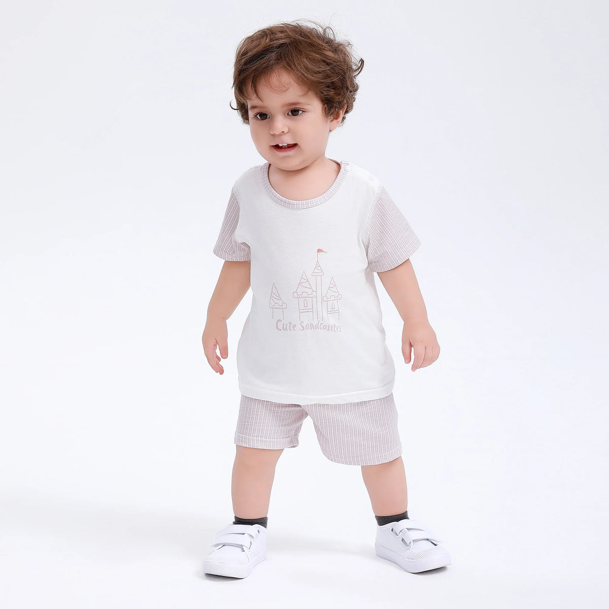 Dark Khaki Printed Street Look Set-2Pc for Baby Boy Image