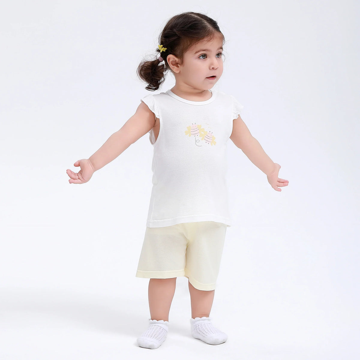 Yellow Printed Street Look Set-2Pc for Baby Girl Image
