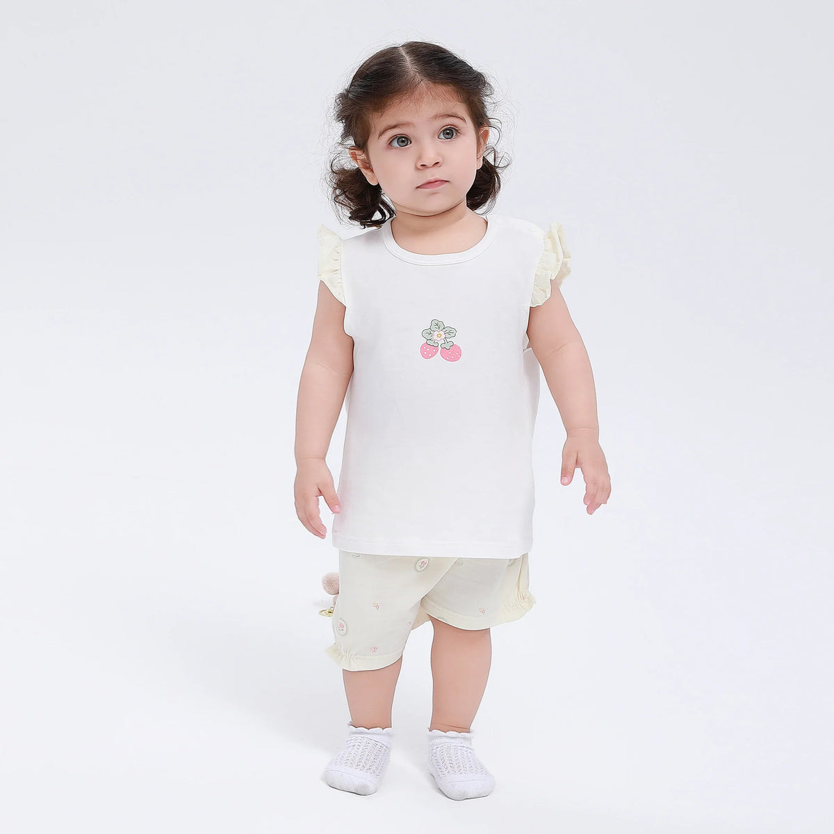 Yellow Printed Street Look Set-2Pc for Baby Girl Image