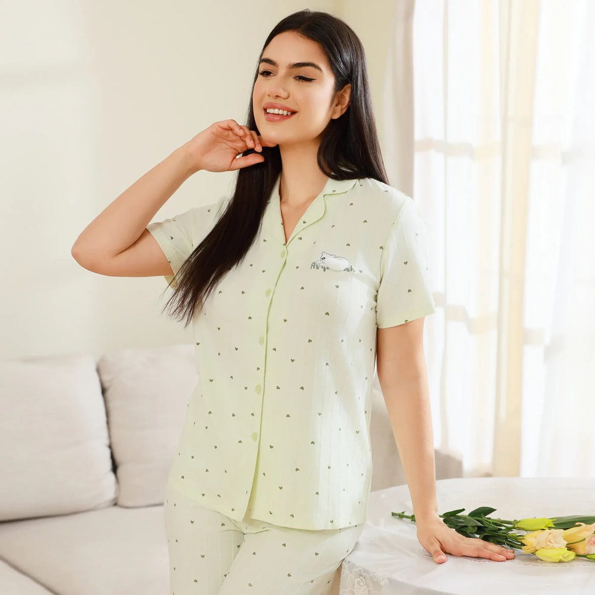Printed Pajama Set 2Pc for Women Image