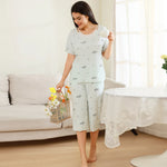 Light Blue Printed Pajama Set 2Pc for Women Image