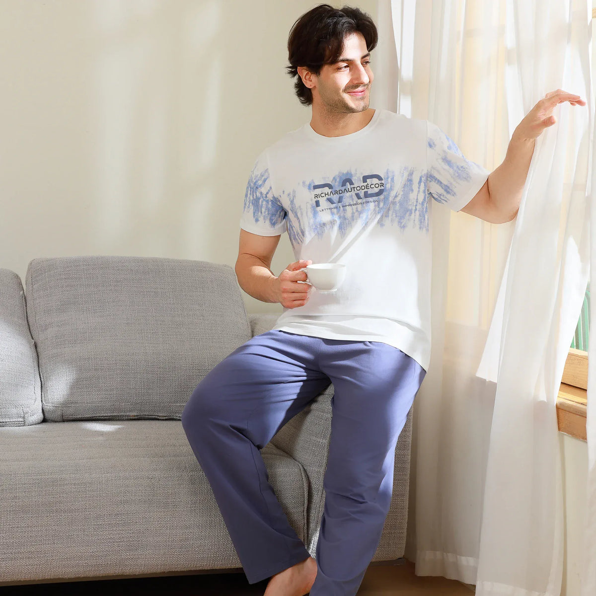 Printed Pajama Set 2Pc for Men Image