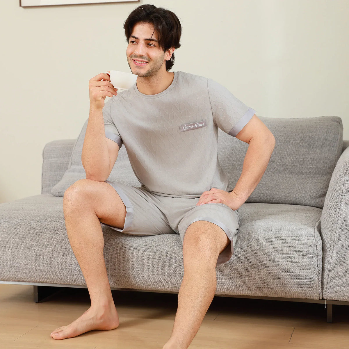 Jacquard Pajama Set 2Pc for Men Image
