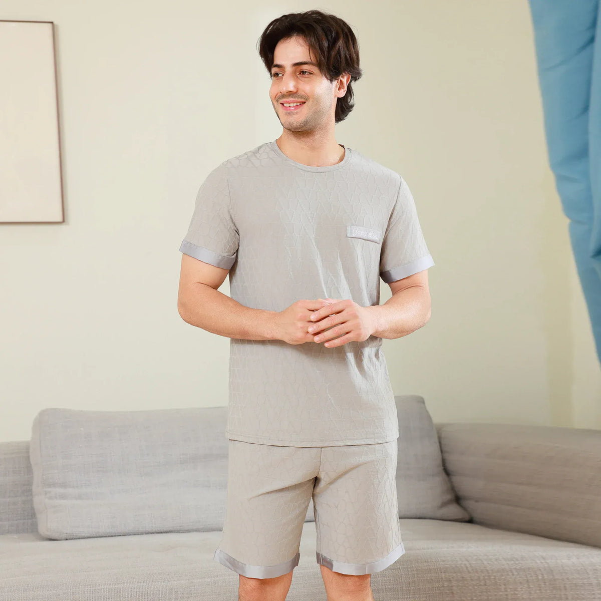 Jacquard Pajama Set 2Pc for Men Image