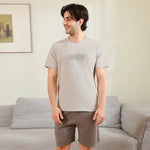 Grey Printed Pajama Set 2Pc for Men Image
