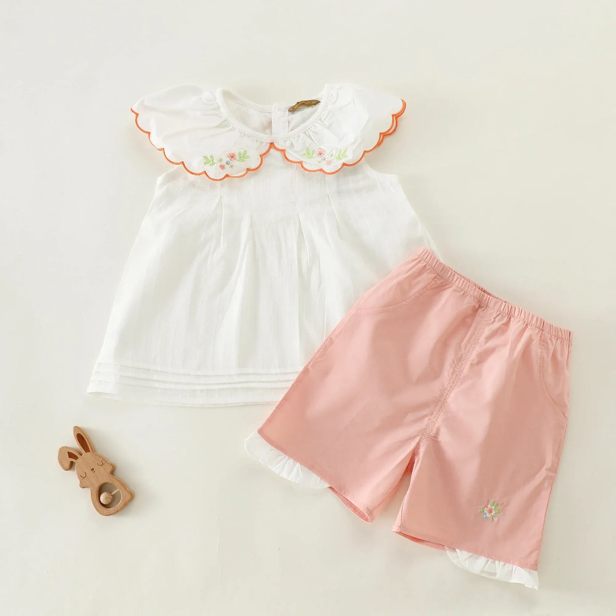 Pink jacquard plain weave Basic Set-2Pc For Baby girl Image
