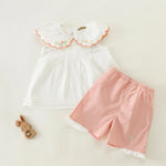 Pink jacquard plain weave Basic Set-2Pc For Baby girl Image