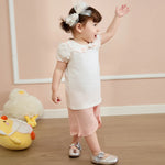 Floral T.Shirt and Plain Short For Baby girl Image