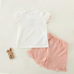 Floral T.Shirt and Plain Short For Baby girl Image